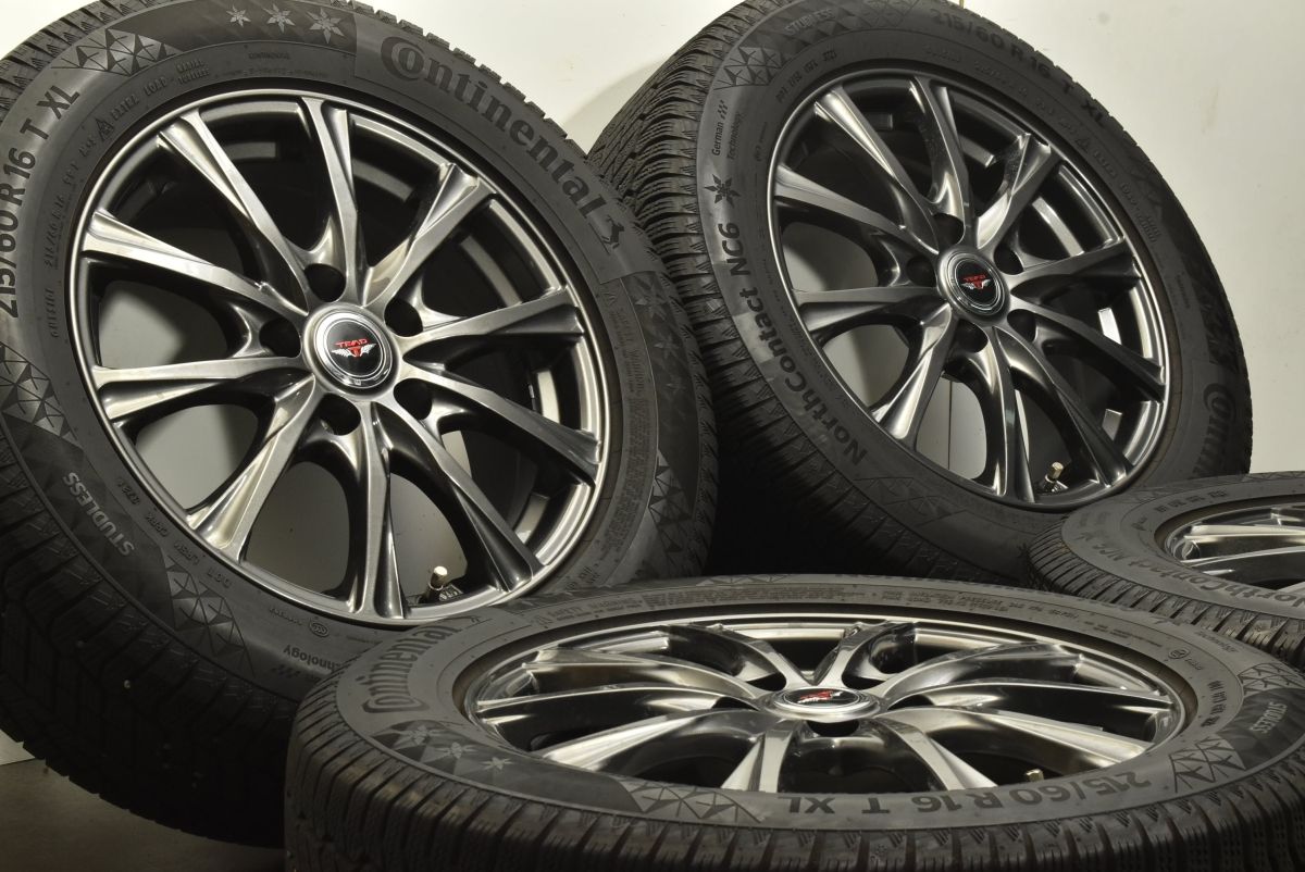 バリ溝 TEAD 16in 6.5J 47 PCD114.3 コンチネンタル ノースコンタクト NC6 215 60R16 カムリ エスティマ ヴェゼル オデッセイ