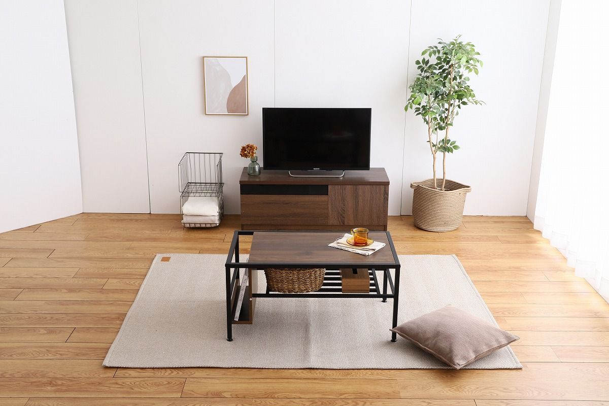 ビンテージ 天然木 センターテーブル ローテーブル 引き出し付き