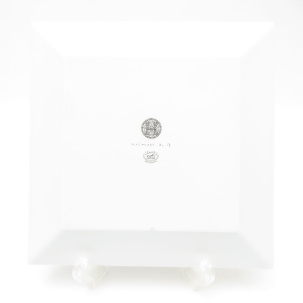HERMES エルメス モザイク ヴァンキャトル プラチナ プチカレ NO.3 スクエアプレート 15cm 角皿 SC9102V1