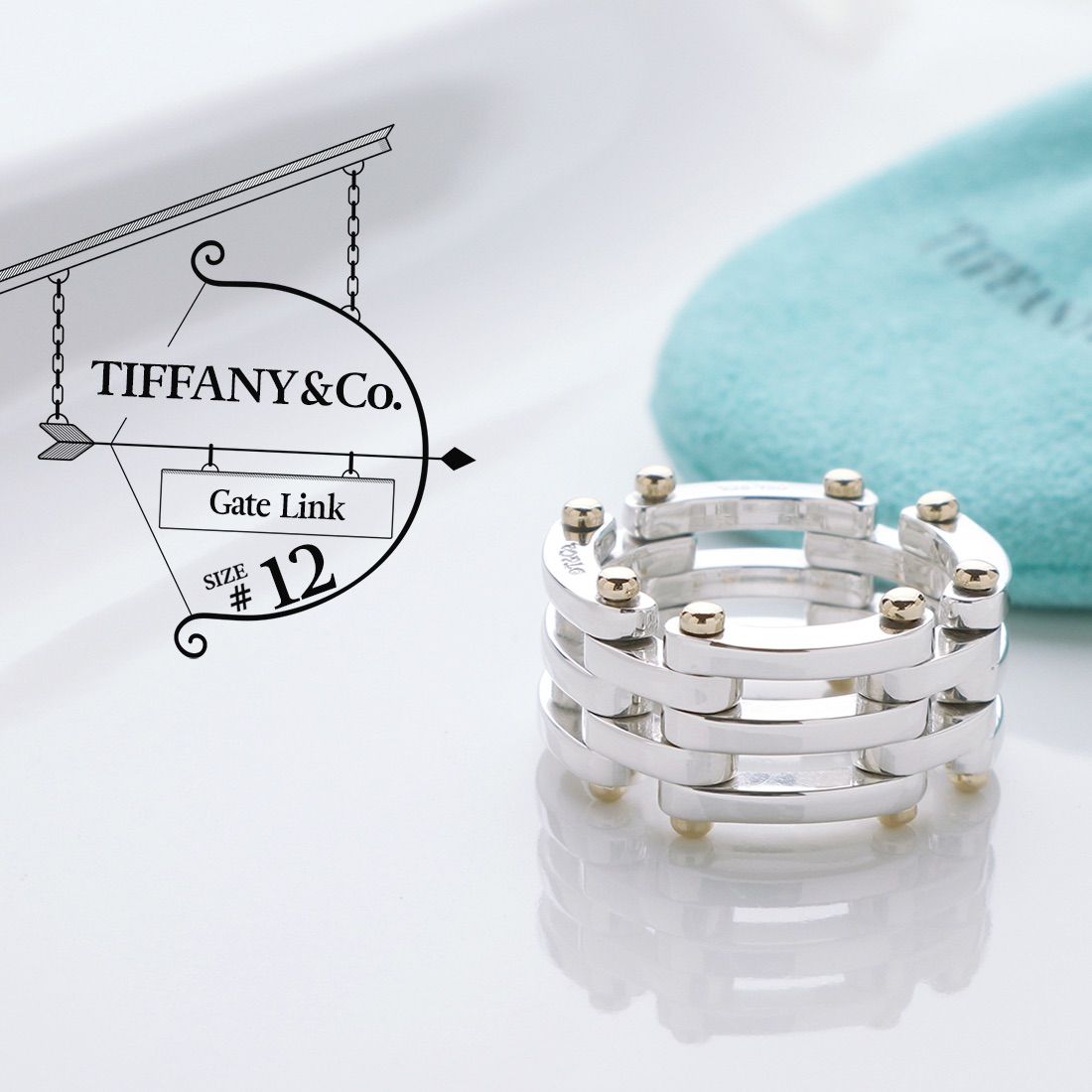 美品 TIFFANY\u0026Co. ティファニー ゲートリンク リング 12号