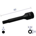 【新品・7営業日以内発送】ナック 305C60 ヘキサゴンレンチソケット ロングタイプ 差込角９．５２ｘ対辺５ｍｍｘ６０Ｌ 305C 296-2586 長堀工業 NAC NAGAHORI【沖縄離島販売】