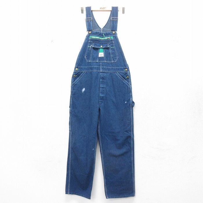 W36/古着 リバティ オーバーオール メンズ 90s コットン 紺 ネイビー デニム spe 25feb08 中古 ボトムス
