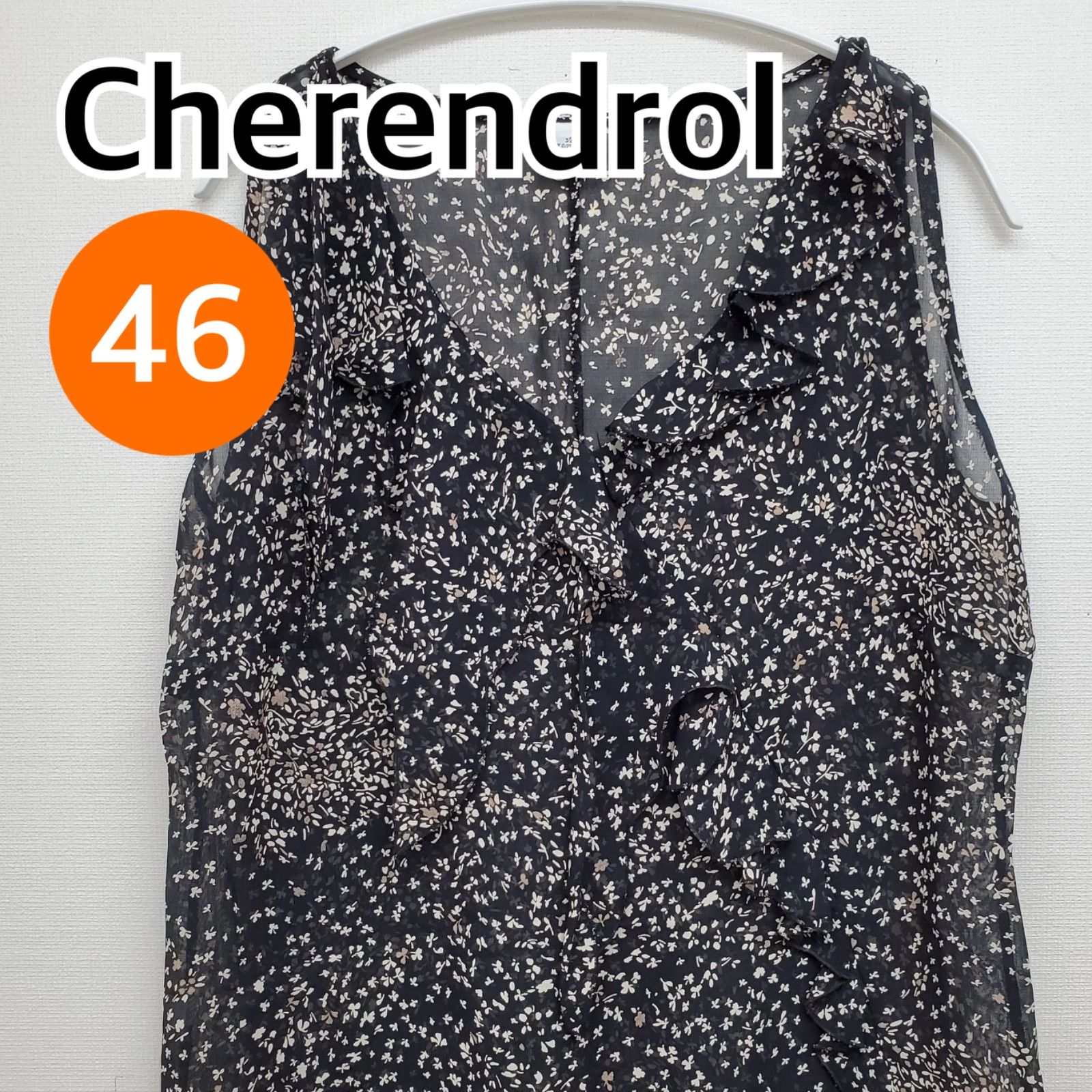 Cherendrol ノースリーブ トップス シャツ ブラウス ブラック系 
