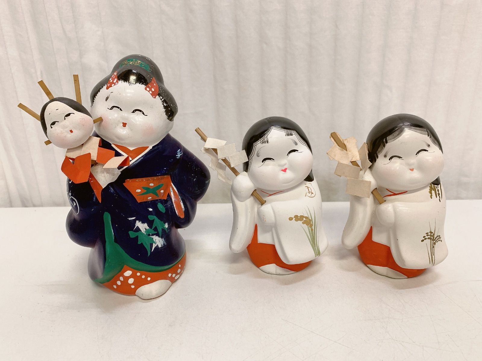 【縁起物】　　お人形 縁起物 お多福 お福さん おたふく 浩作 御所人形 お福巫女 丸山正治作