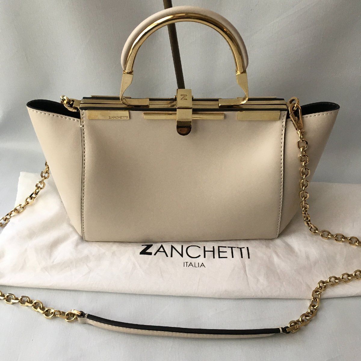 極美品 剥ける ザンチェッティ ZANCHETTI 3WAY ショルダー バッグ 
