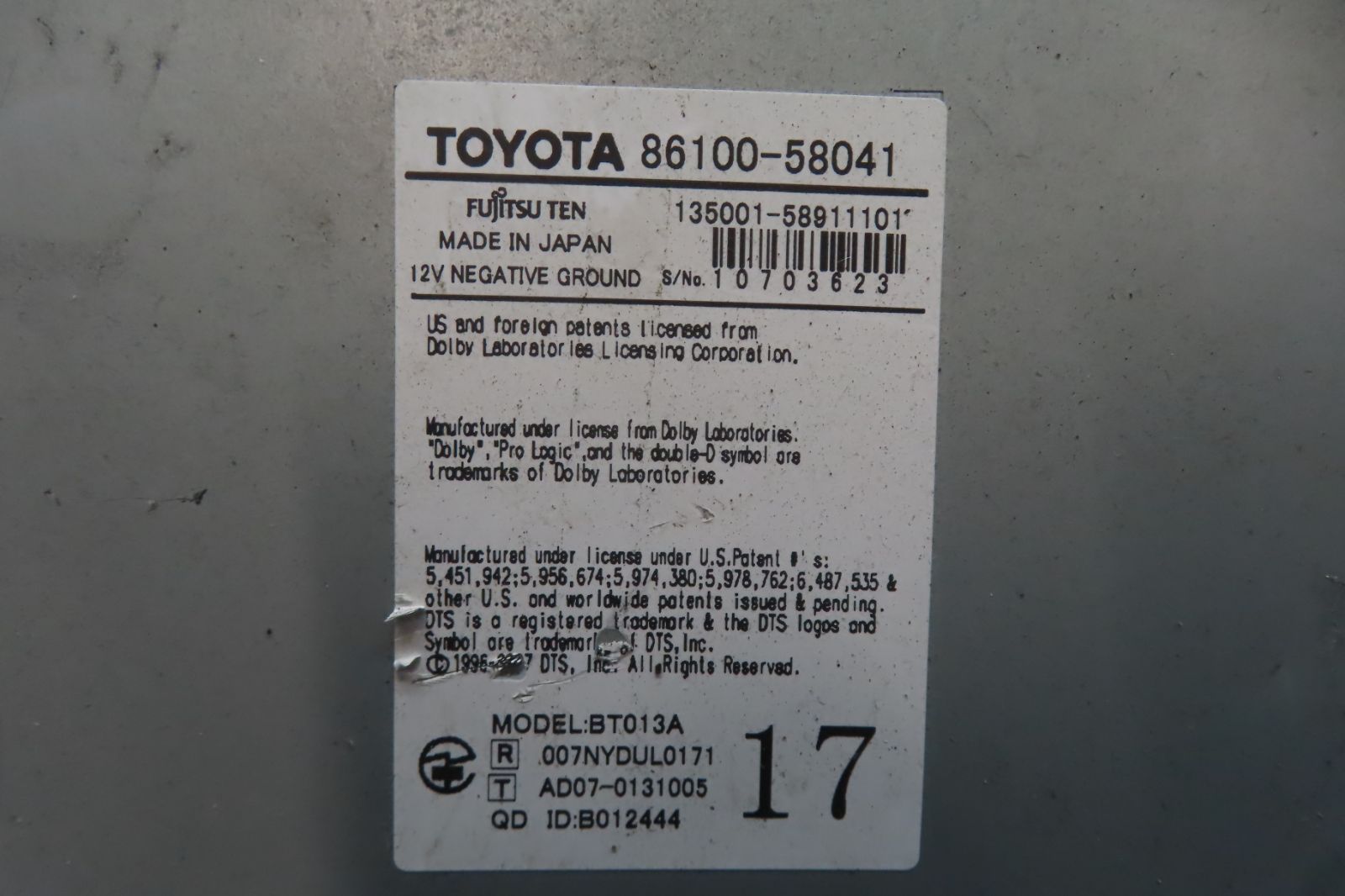 付 F3867 アルファード ヴェルファイア 86100-58041 26041 純正ナビ 地図2016年 ANH20W ANH25W GGH20W GGH25W CD DVD MD ステー付 LAWEED_CL