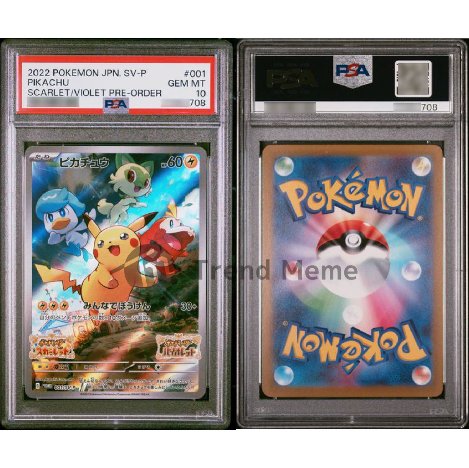 2連番】スカーレットバイオレットピカチュウプロモ_PSA10_２枚セット_