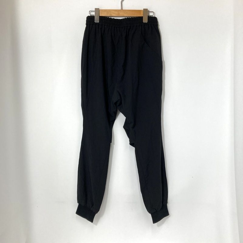 DEVOA デヴォア ジョガーパンツ 裾リブ ナイロンパンツ ウエストゴム 古着 日本製 メンズ サイズ1 Sサイズ ブラック ボトムス A14767◆
