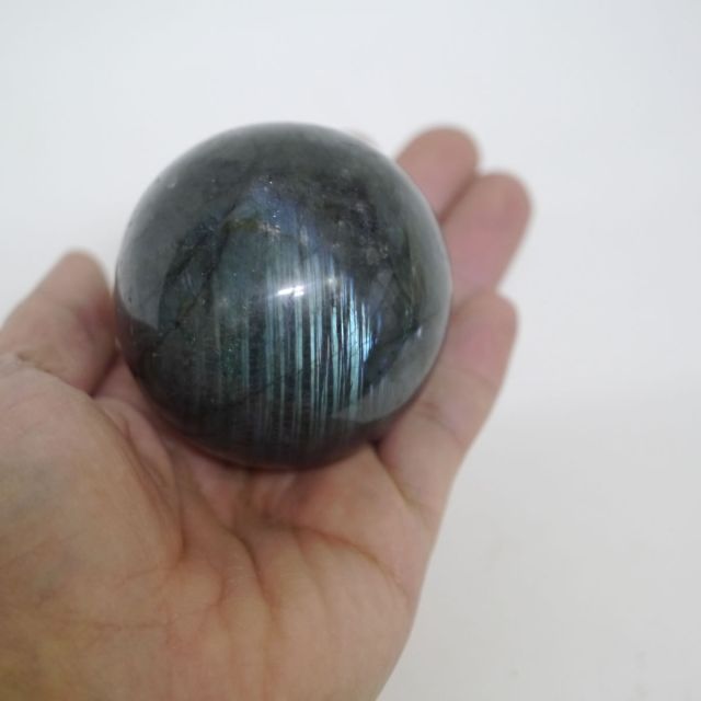 インテリア小物 大玉ラブラドライト丸玉 一点物 約59.8mm(約295g) 台座