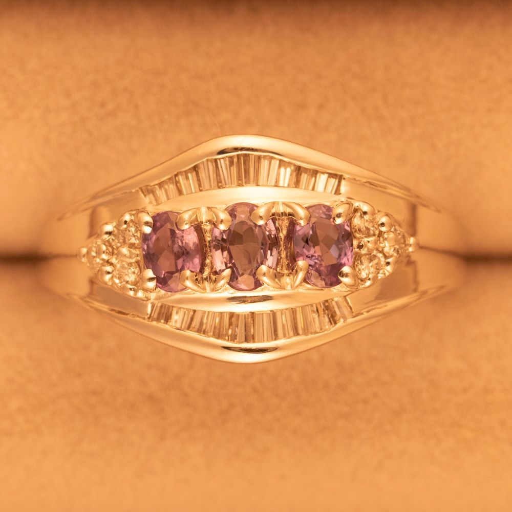 JW】高級 天然 アレキサンドライト 0.52ct ダイヤ プラチナ リング