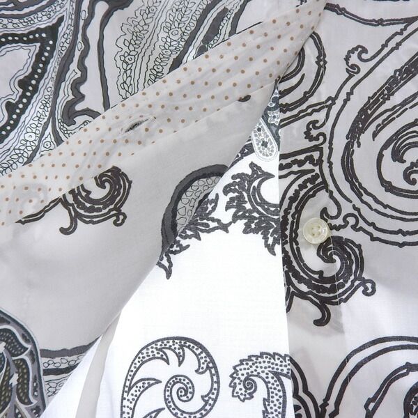 [le.※soon ]未使用級]エトロ　長袖シャツ　ペイズリー柄　白黒 le.※soon 様専用]未使用級]エトロ 長袖シャツ ペイズリー柄 白黒