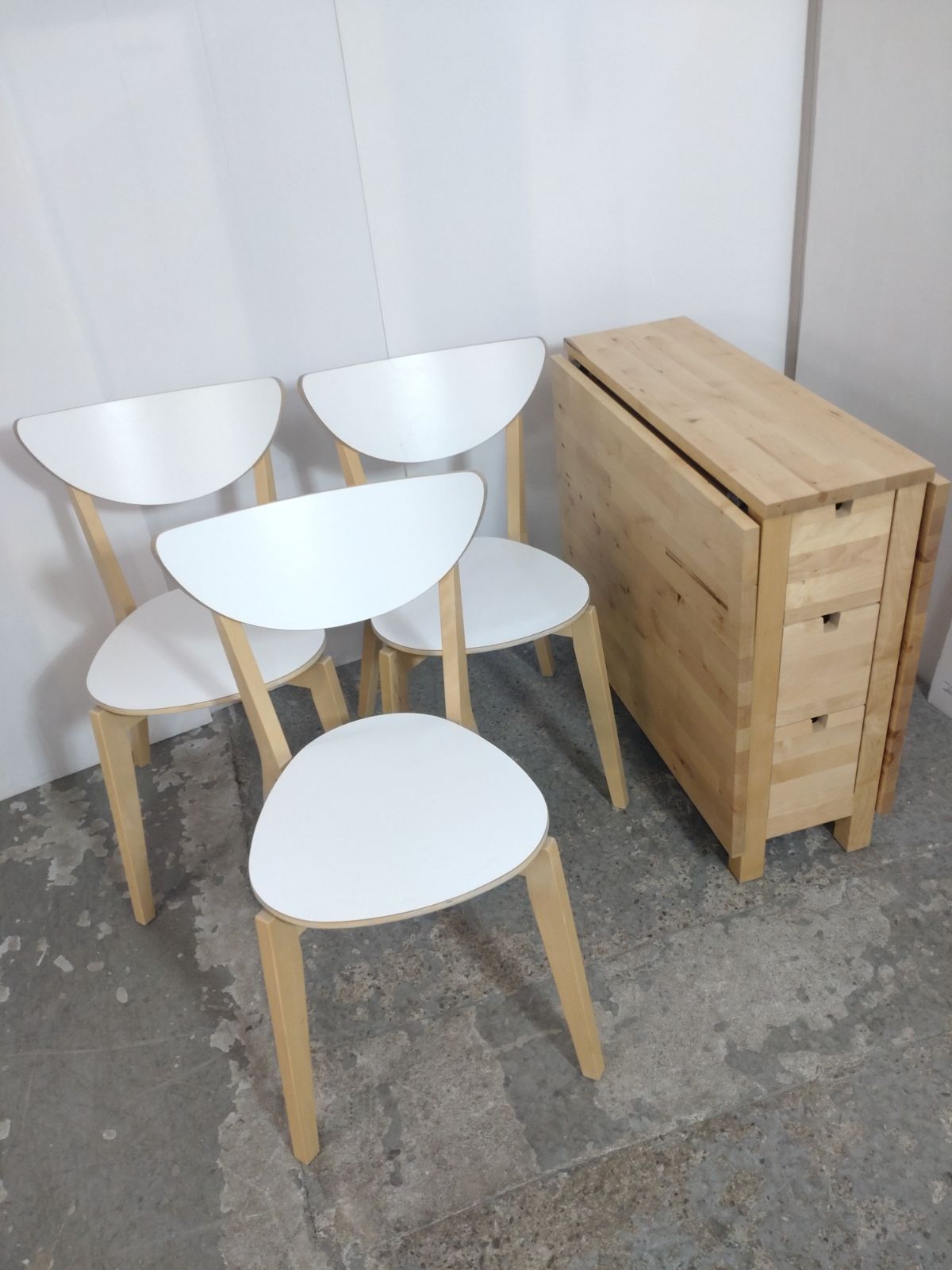 ダイニングテーブル IKEA ノールデン ノールドミーラ チェア×3 セット 