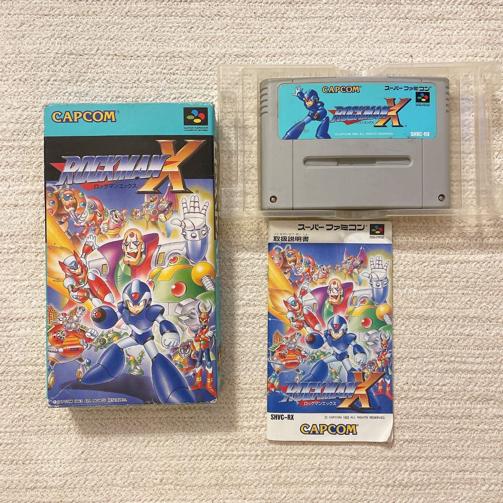 【動作未確認】SFC ロックマンX 箱・説明書付き CAPCOM 名作アクション スーパーファミコン レトロゲーム ジャンク扱い