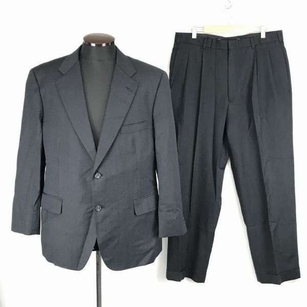 ブルックスブラザーズ 秋冬シングルスーツ|上下セットアップ 41SHT 35W|黒|ブラック ウール|キュプラ|総裏地◆BF790<sale>