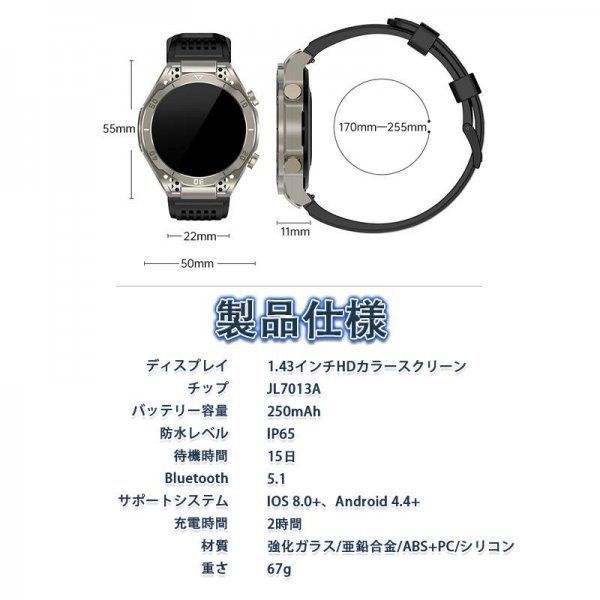 スマートウォッチ 「放射レベル測定」通話機能 血中酸素 心拍数検出 血糖値 血圧測定器 心電図ppg+ecg 日本製 24時間健康管理 レディース 運動管理 スマートウォッチ 通話機能 第6世代血糖値 血中酸素 医療レベル血圧測定 高精度心拍数 体温測定 睡眠管理 呼吸率 着信通知  iPhone⁄Android対応 プレゼント