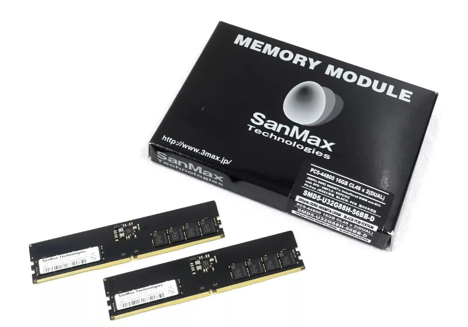 SanMax (サンマックス)  SMD5-U32G88H-56BB-D 「Black PCB Edition」  288pin DDR5-5600 CL46 32GB(16GBx2枚組) SPD / XMP / EXPO