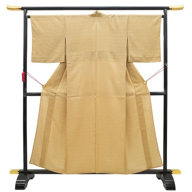 平和屋着物＊夏物 色無地 流水立波紋紗 褐返色 正絹 逸品