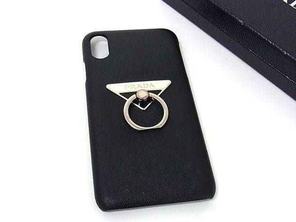 □美品□ PRADA プラダ サフィアーノレザー iPhoneX/Xs 対応