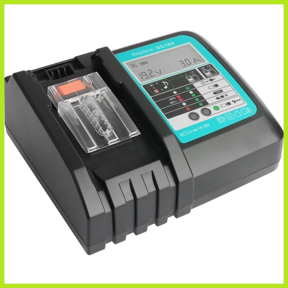 【新着商品】液晶パネル付き 冷却ファン付き 充電開始/完了メロディ付 マキタ18V マキタ18V バッテリー充電器 対応 /14.4Vバッテリー充電器 BL1460 BL1430 互換 BL1860 1830など充電可能 WaitleyマキタDC18RC充電器