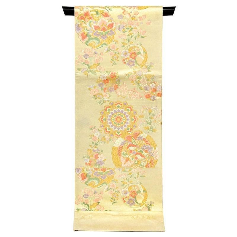 平和屋着物○豪華振袖 駒刺繍 雪輪草花文 金彩 正絹 逸品 CABA1801ut