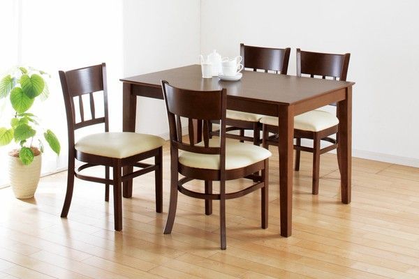 ４人用 天然木 ダイニング５点セット テーブル チェア4脚 幅115✕奥行75cm ダイニングテーブル ダイニングチェア ダイニングセット 2人暮らし 二人暮らし 一人暮らし