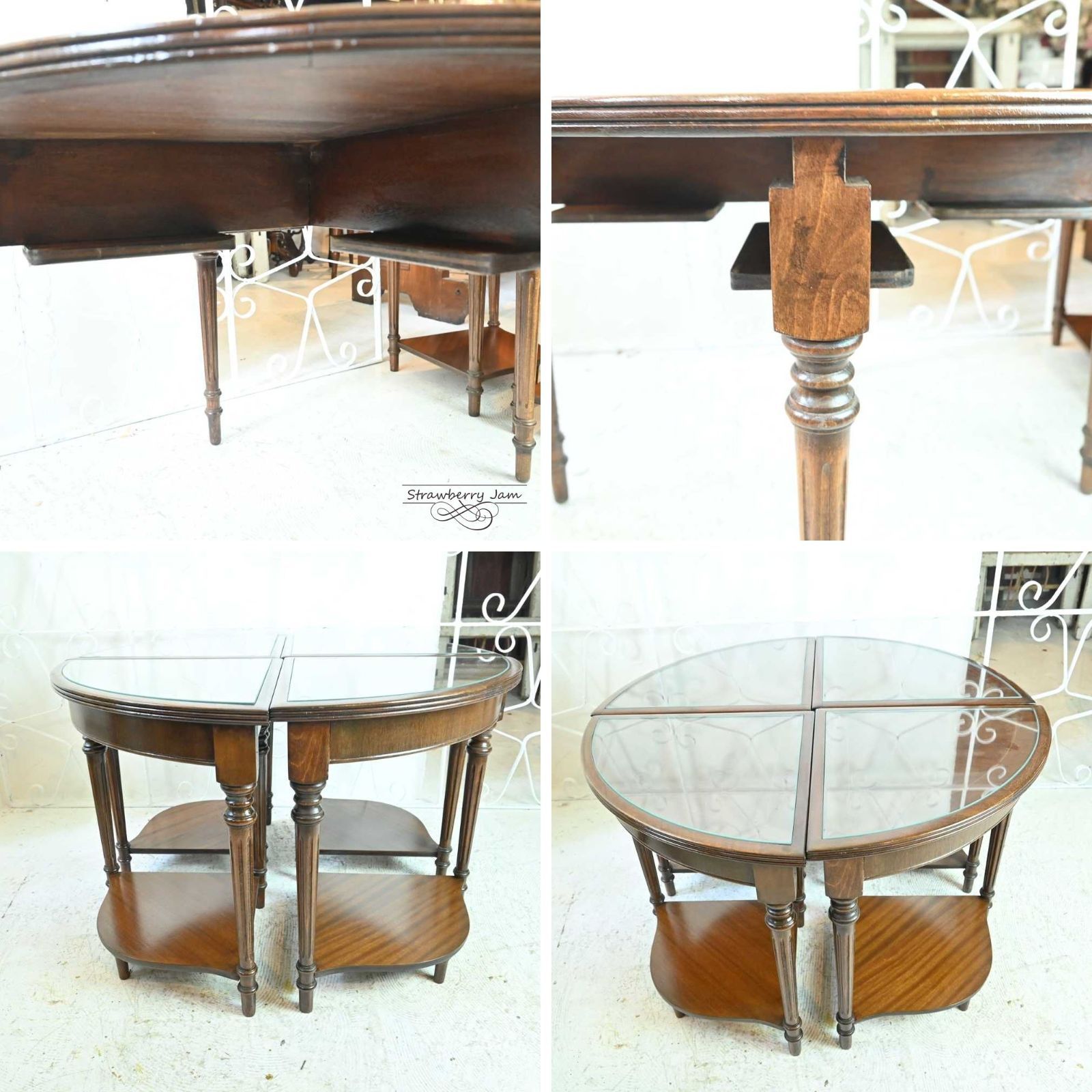 L3705-264 英国アンティーク ラウンドテーブル ネストテーブル 花台