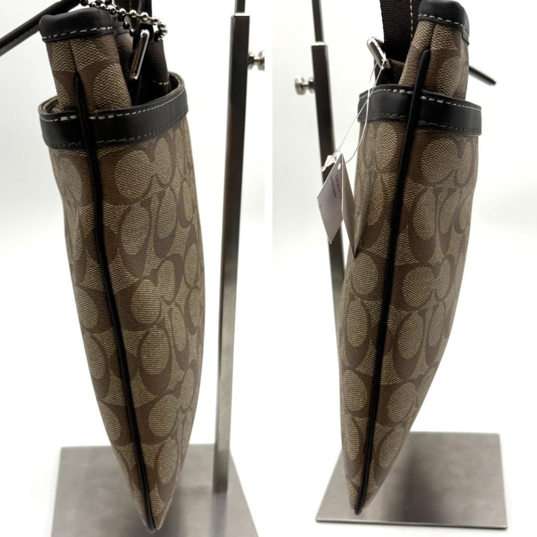 コーチ シグネチャー ショルダーバッグ ブラウン PVC×レザー COACH