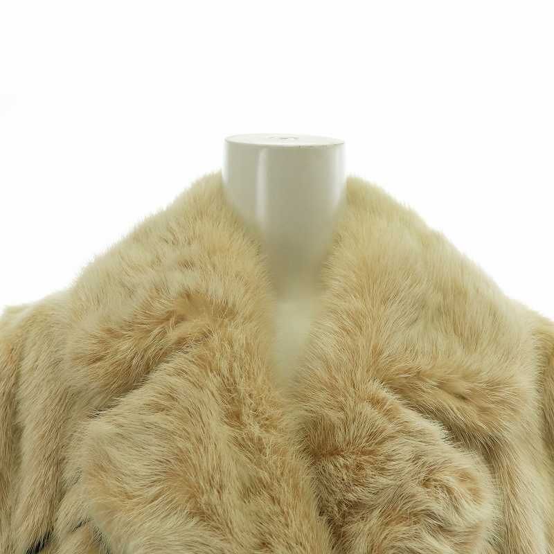 【美品】 ミンク MINK コート ヘリンボーン ホワイト 毛皮 sankyo shokai ミンク コート シルバーフォックス トリミング