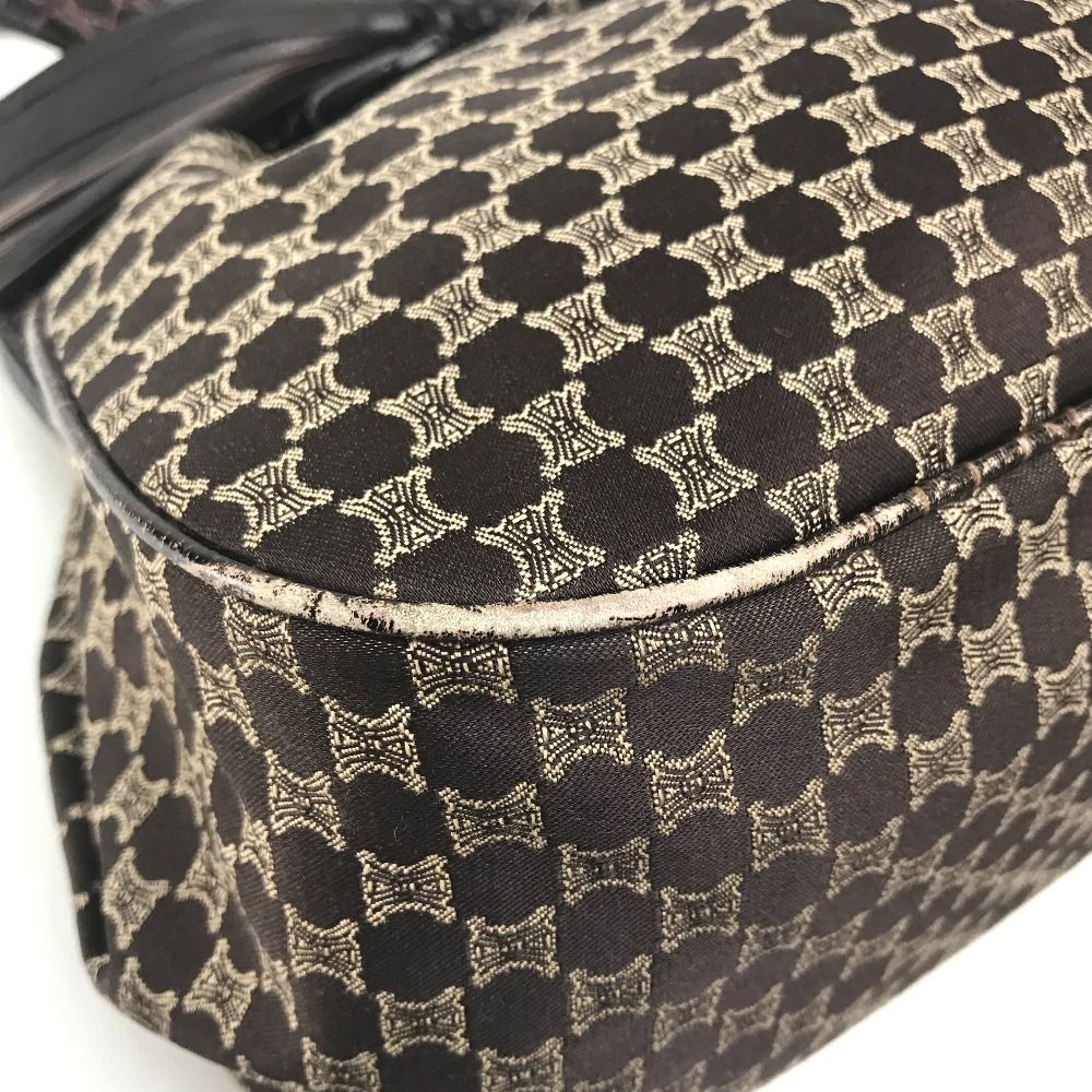 セリーヌ ロゴ マカダム がま口 トートバッグ タッセル ショルダー