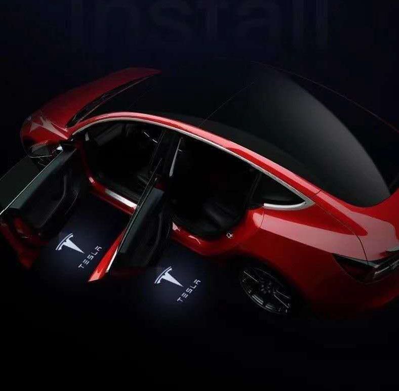 Tesla テスラ専用 ドア ロゴ カーテシランプ 左右2個 純正交換 ガラス