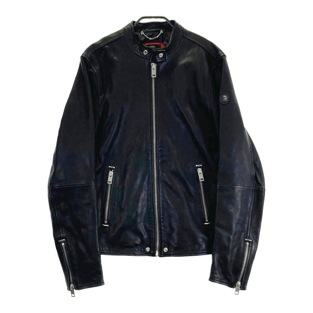 ディーゼル ライダースジャケット M ダメージ加工 ブラック レザージャケット DIESEL ディーゼル 中綿ライダースジャケット レディース