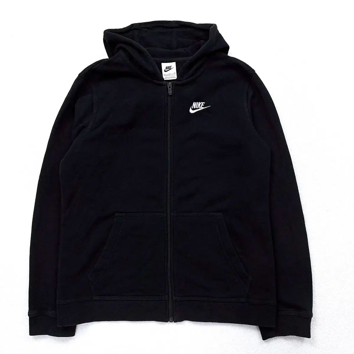 12 ー 13 NIKE(ナイキ) 黒 裏起毛 コットン フルジップアップ