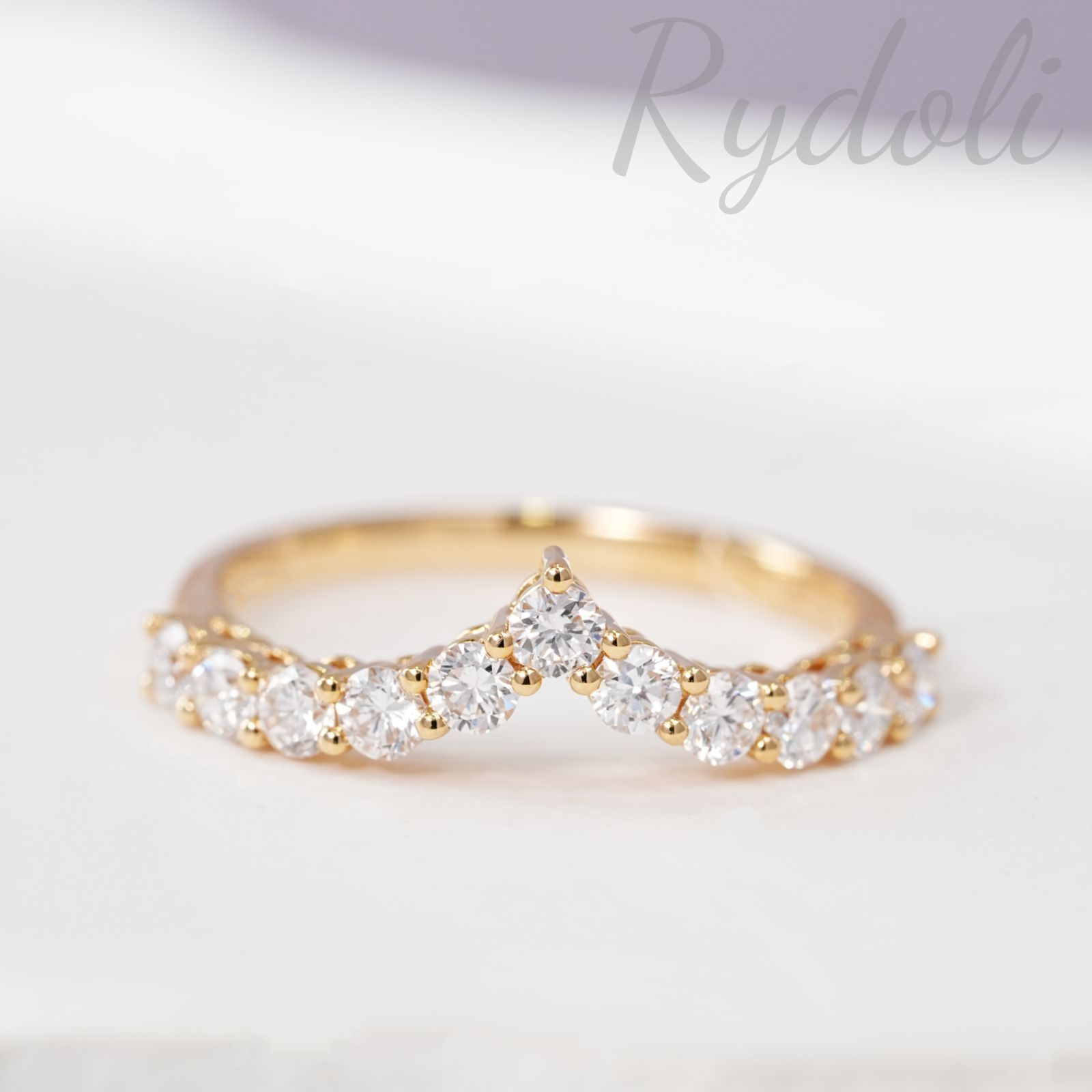 K18 0.65ct オーダーメイドリング ハーフエタニティリング ラボ  