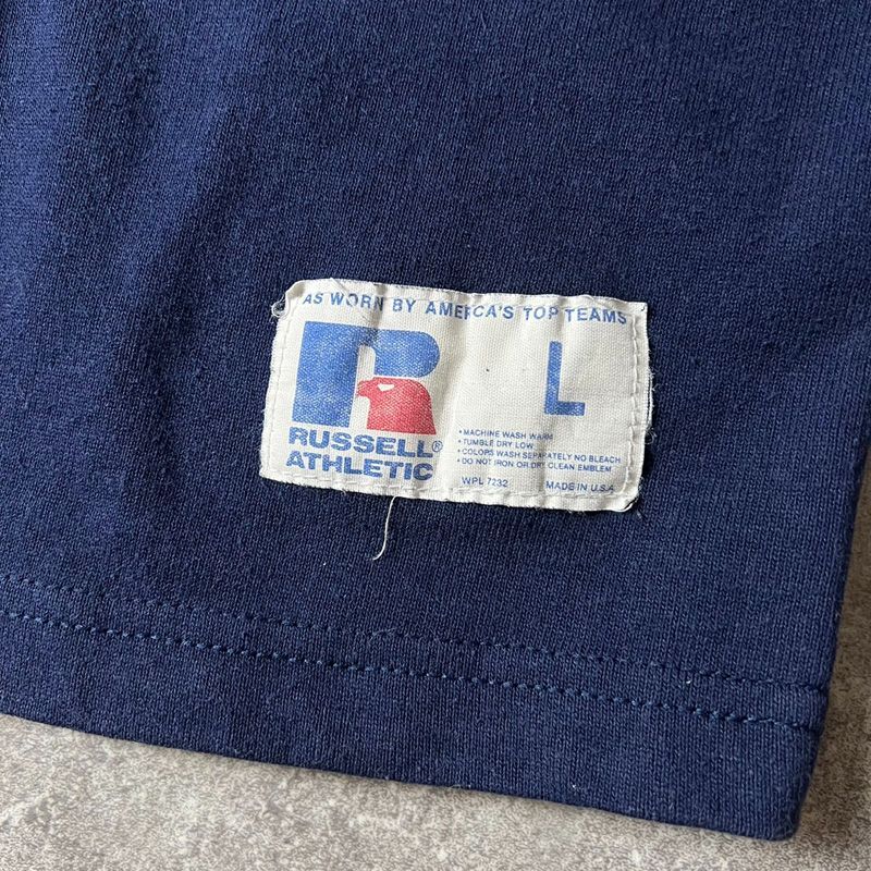 80s USA製 RUSSELL 無地 フットボール Tシャツ L / 80年代