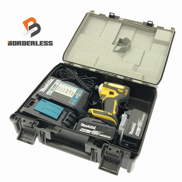makita マキタ 18V 充電式インパクトドライバ TD172DGXFY 黄|イエロー バッテリー2個 18V 6.0Ah 充電器 ケース付 109164