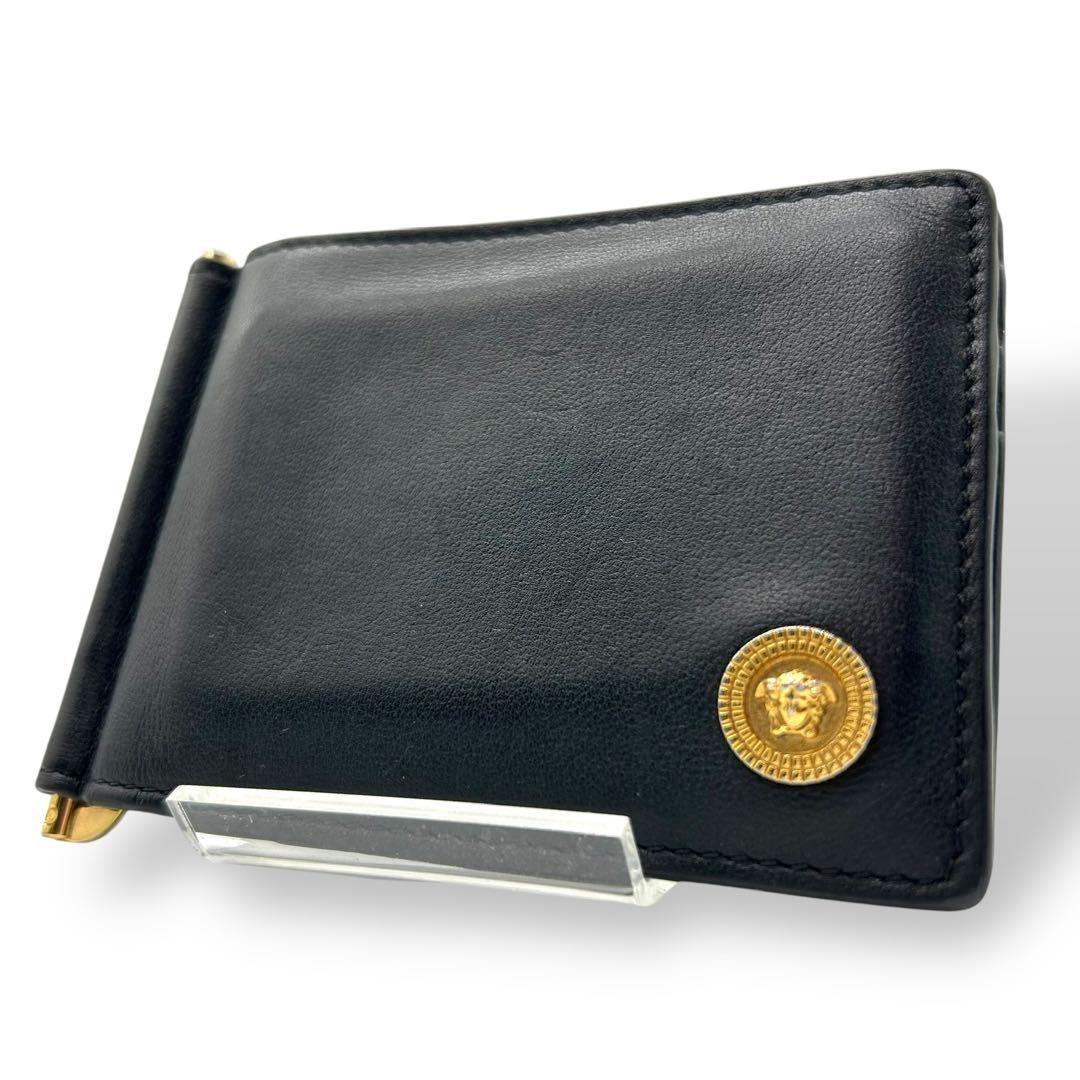 美品 1484 VERSACE マネークリップ 二つ折り メデューサ ブラック 美品 1484 VERSACE マネークリップ 二つ折り メデューサ