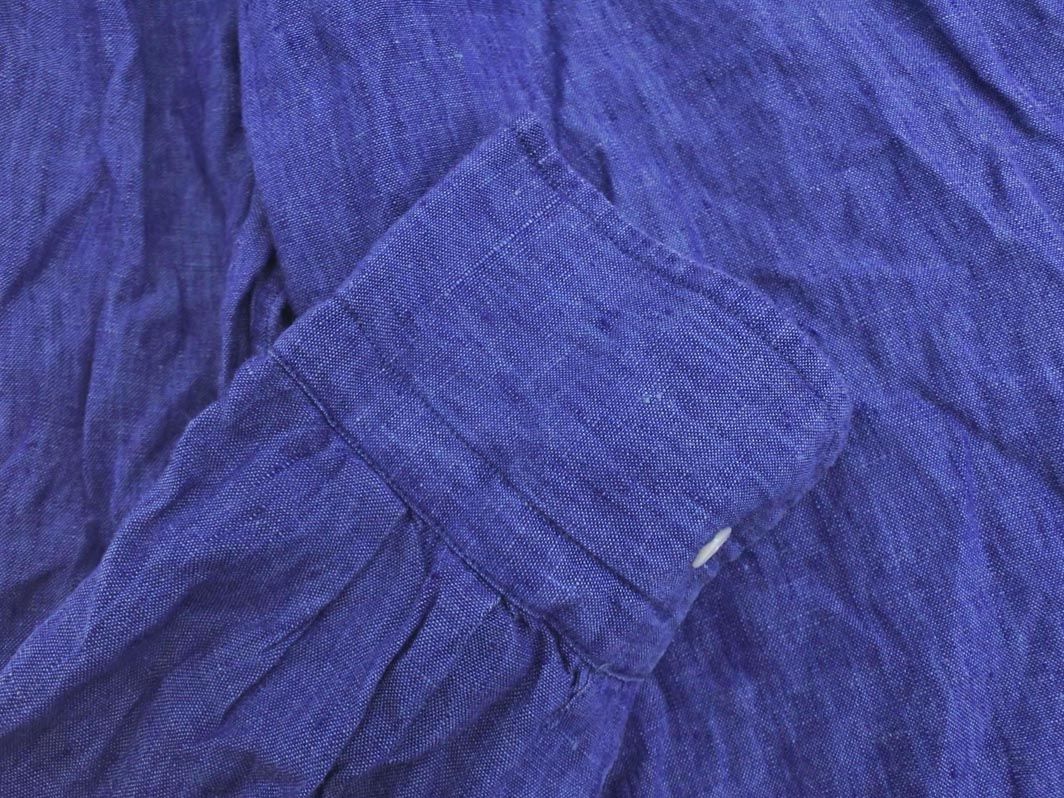 美品 ユナイテッドアローズ シャツ リネン100% ブルー XXL 大きいサイズ UNITED ARROWS ユナイテッドアローズ リネン100% シャツ sizeM