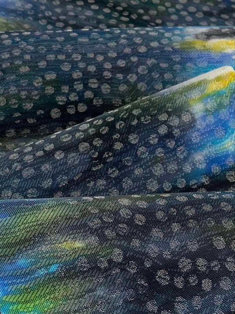 全通 袋帯 染帯 ニュアンス モダン 幻想的 銀糸 正絹