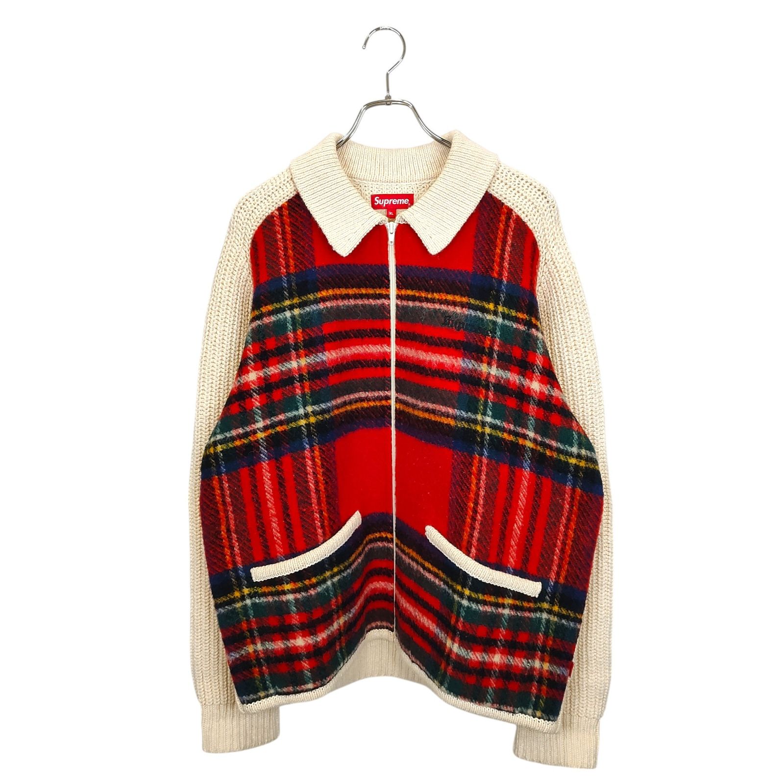 Supreme シュプリーム 18AW PLAID FRONT ZIP SWEATER ジップ ニット