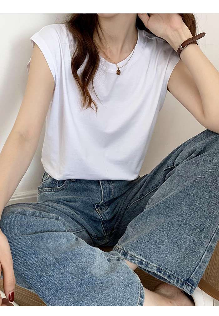Tシャツ ノースリーブ タンクトップ 無地 Tシャツ レディース