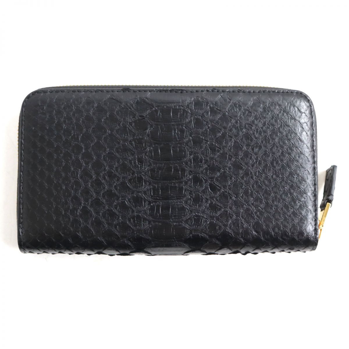 極美品◇TOMFORD トムフォード ロゴ金具 パイソンレザー ラウンド 