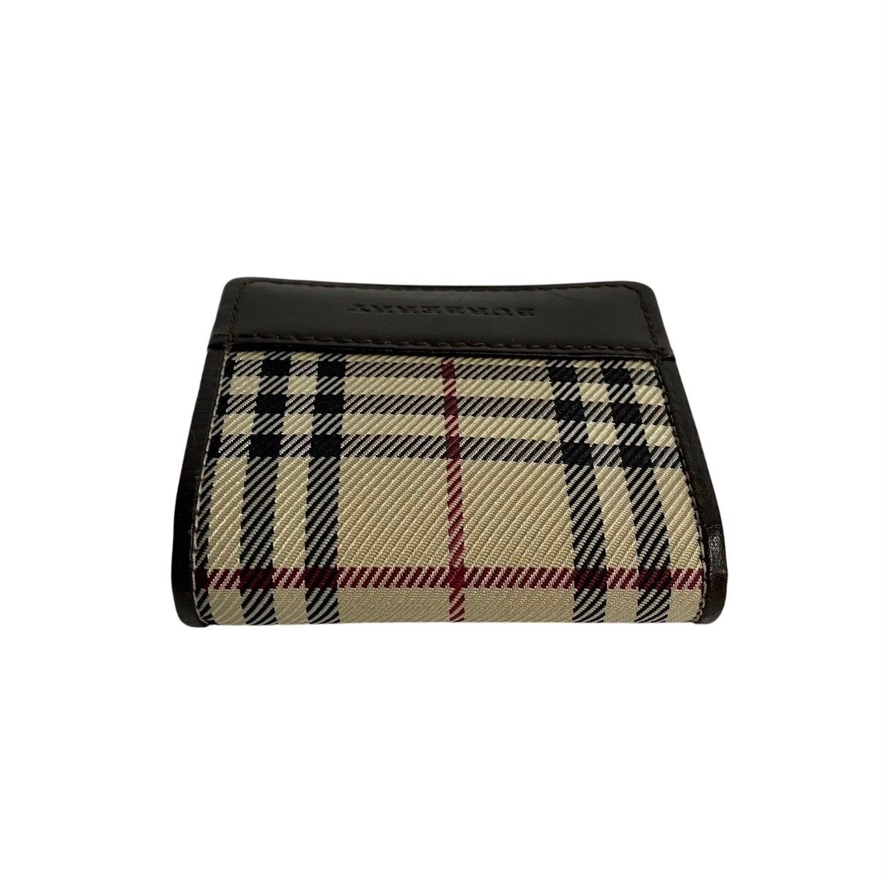 注目ショップ・ブランドのギフト レザー BURBERRY ノバチェック 6572 コインケース ブラウン 小物