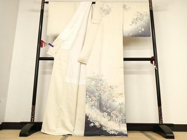 平和屋着物○訪問着 作家物 絞り 辻が花 流水雪輪花文 暈し