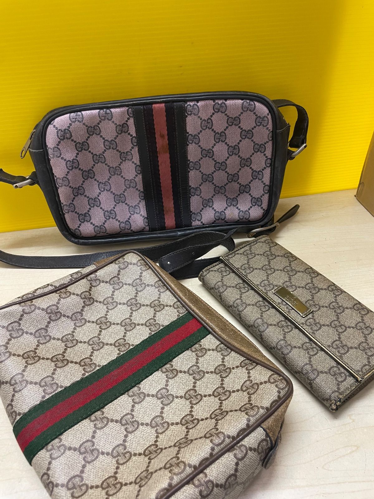 Z GUCCI 3点セット オールドグッチ シェリーライン ショルダーバッグ 