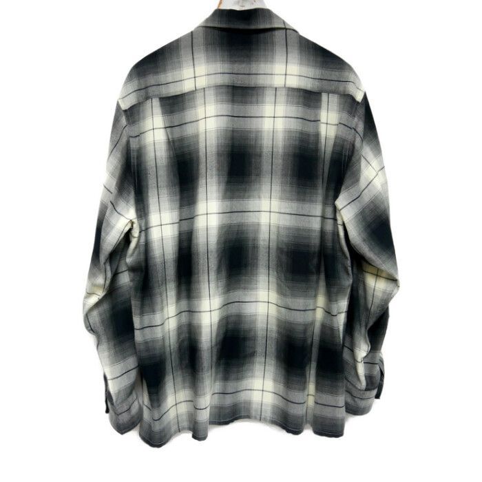wackomaria 23FW レーヨン　オンブレチェックシャツ　Mサイズ　白黒 WACKO MARIA ワコマリア 国内正規 23AW OMBRE CHECK OPEN COLLAR SHIRT
