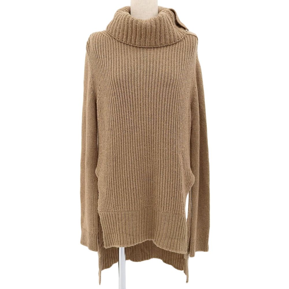CELINE セリーヌ by Phoebe Philo フィービー期 ロールネック スリットニット トップス レディース カシミヤ混 キャメル S CELINE セリーヌ by Phoebe Philo フィービー期 ロールネック