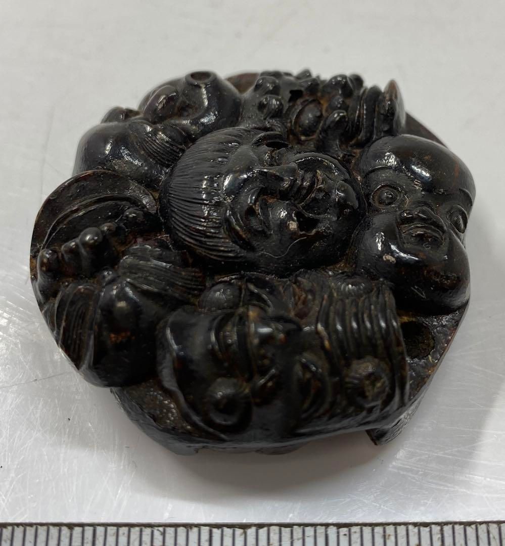 時代　琥珀　七福神　根付　20g 直径5㎝　東山5-1130④ 時代 琥珀 七福神 根付 20g 直径5㎝ 東山5-1130④ - メルカリ