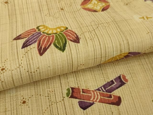 平和屋本店□極上 染織の名門 しょうざん 生紬 宝尽くし 京都きもの  