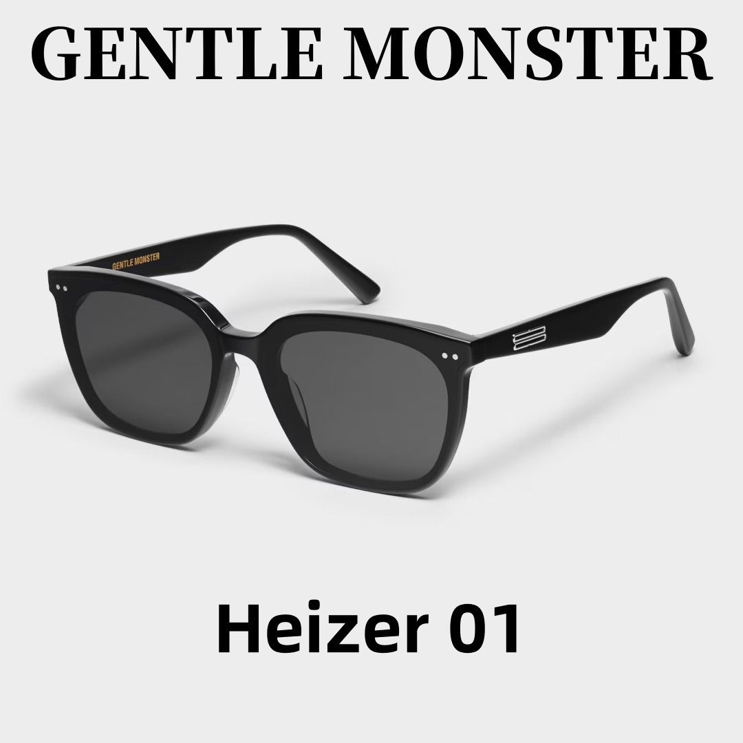 ジェントルモンスター GENTLE MONSTER Heizer 01サングラス ブラックのアセテートフレーム/ ブラックのレンズ スクエアシルエット 新品未使用正規品