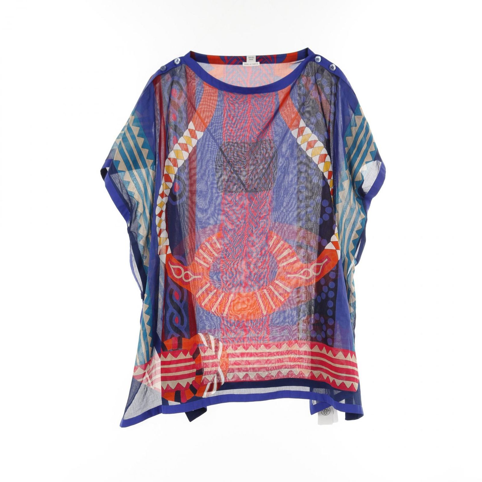 エルメス HERMES チュニック Fantaisie d Etriers ビーチ 3E3609DN コットン チュニック レディース Used A